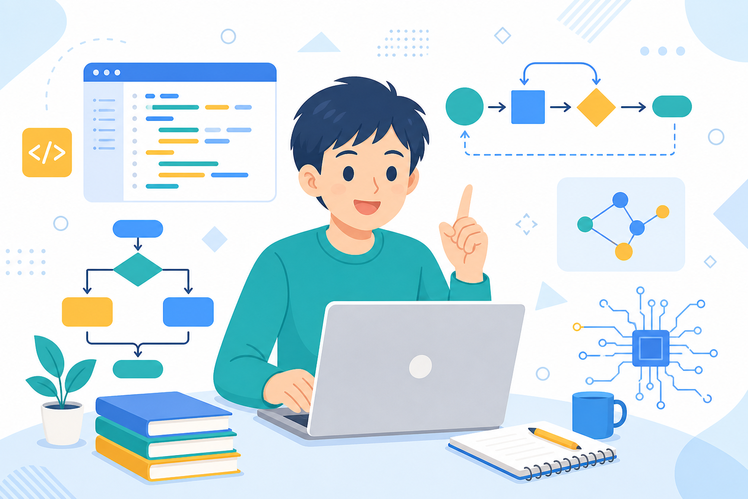 基本情報技術者を学ぶイメージ